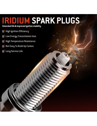 Juego de 4 Bobinas de Encendido y Bujías Iridio HYR UF582 para Honda Civic 1.8L