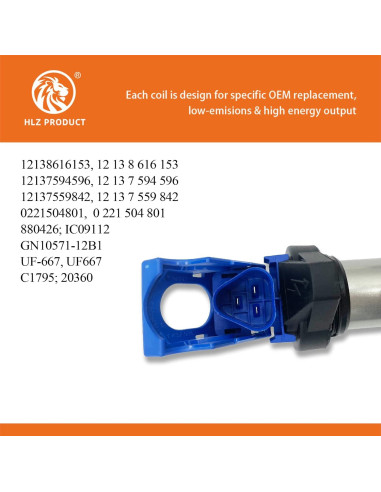 Bobina de Encendido HLZ PRODUCT UF667 Compatible BMW