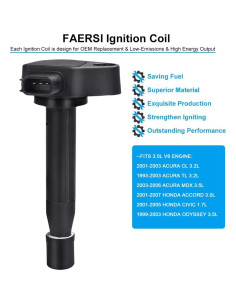 Paquete de 6 Bobinas de Encendido FAERSI para Honda y Acura 2