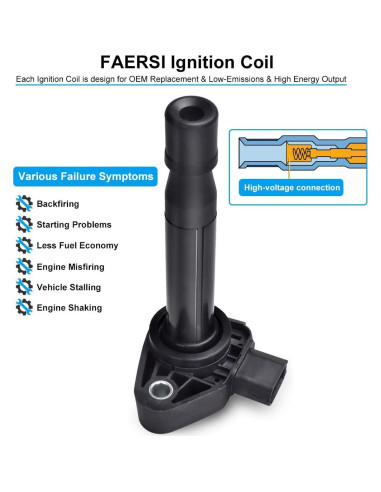 Paquete de 6 Bobinas de Encendido FAERSI para Honda y Acura