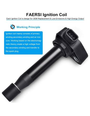 Paquete de 6 Bobinas de Encendido FAERSI para Honda y Acura