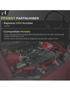 Juego de Cables de Bujías Universal 5 pies Noroeua para Motores LS/LT 2