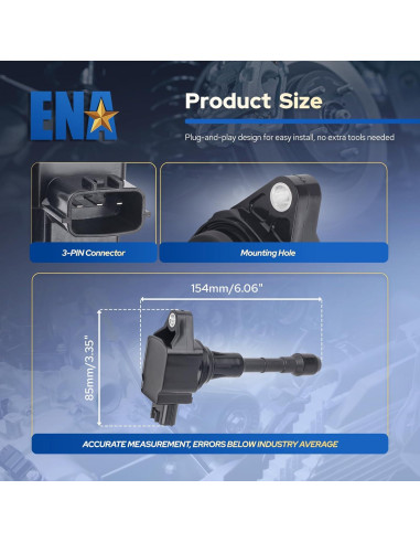 ENA Juego de 6 Bobinas de Encendido para Nissan Infiniti 2.5L 3.5L