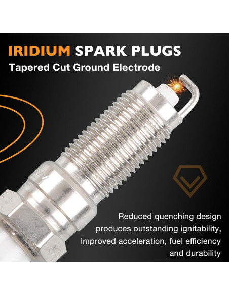 Juego de Bobinas de Encendido y Bujías Iridio HQPASFY UF674 - 4 Unidades