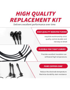 Juego de Cables de Bujías ATURMC 4 PCS Compatible Ford Mazda 2