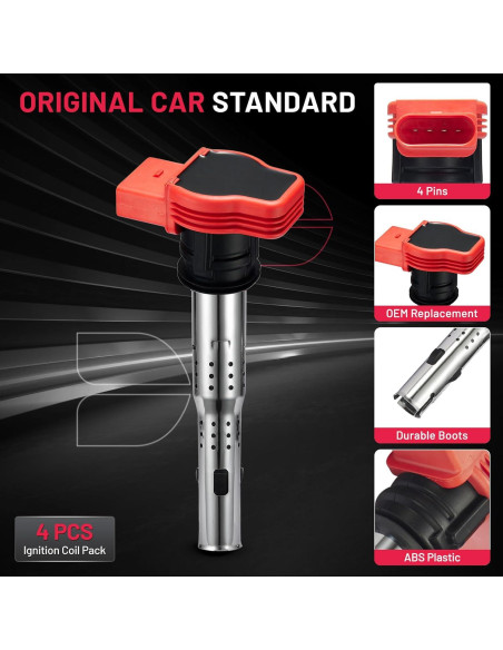 Bobinas de Encendido BDFHYK UF529 para Audi y VW - Juego de 4