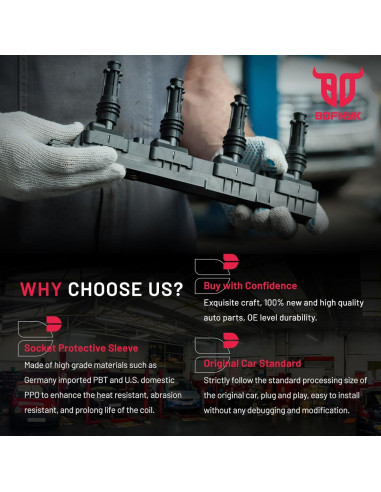 Bobinas de Encendido BDFHYK UF529 para Audi y VW - Juego de 4