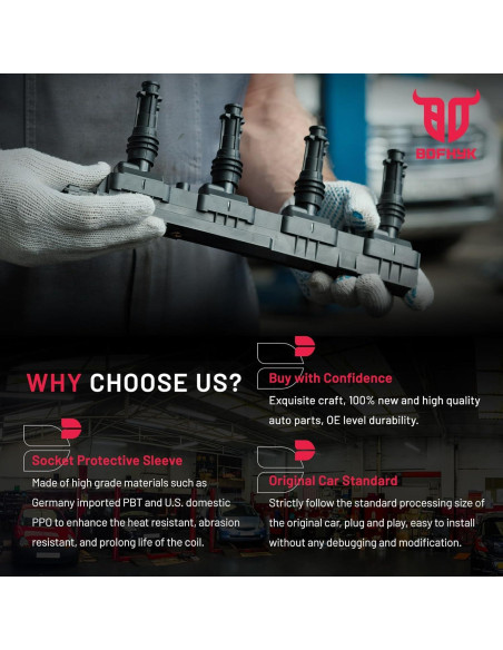 Bobinas de Encendido BDFHYK UF529 para Audi y VW - Juego de 4