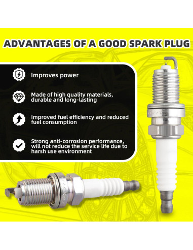 Juego de 6 Bujías de Iridio y Cables MOAUTO 7783 para Toyota