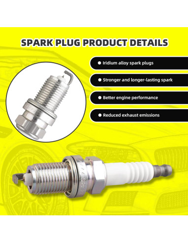 Juego de 6 Bujías de Iridio y Cables MOAUTO 7783 para Toyota