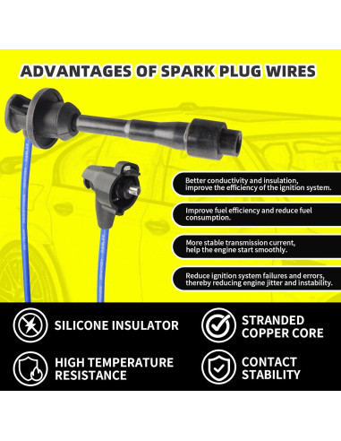 Juego de 6 Bujías de Iridio y Cables MOAUTO 7783 para Toyota