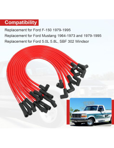Juego de Cables de Bujía 10.2mm JDMSPEED para Ford F-150 Mustang 2