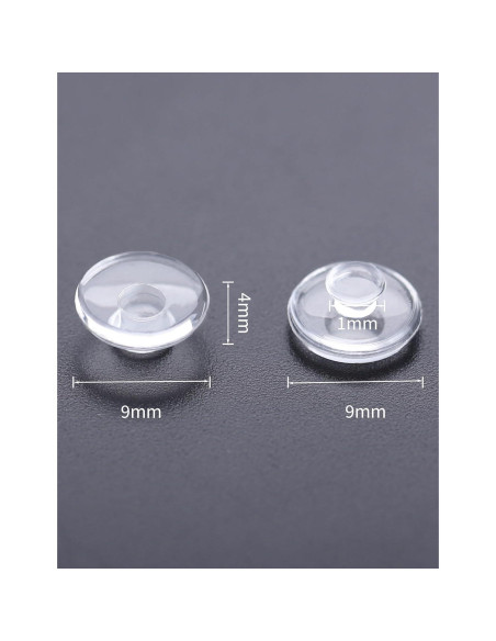 12 Pares Almohadillas Nariz Gafas Silicona Transparente 9mm