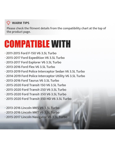 Juego de 6 Bobinas de Encendido y Bujías NPAUTO UF646 para Ford 3.5L V6 Turbo