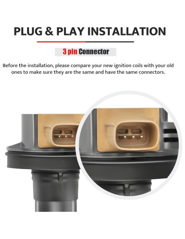 Juego de 6 Bobinas de Encendido y Bujías NPAUTO UF646 para Ford 3.5L V6 Turbo