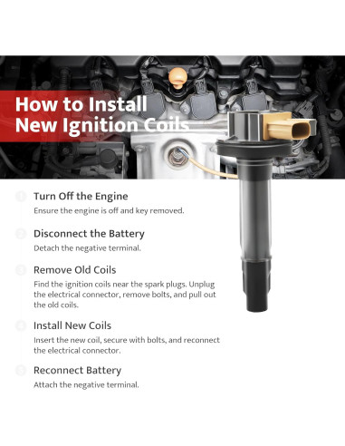 Juego de 6 Bobinas de Encendido y Bujías NPAUTO UF646 para Ford 3.5L V6 Turbo