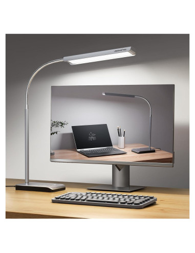 Lámpara de Escritorio LED LEPOWER-TEC 12W Plata, 60 Modos
