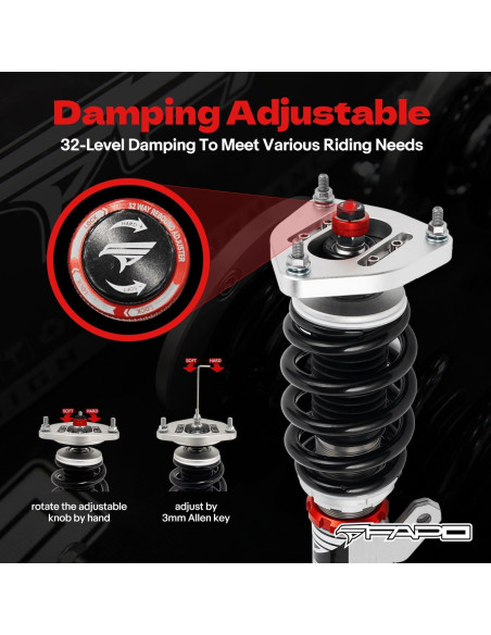 Coilovers Ajustables FAPO PF004830-K1 para VW MQB 4PCS