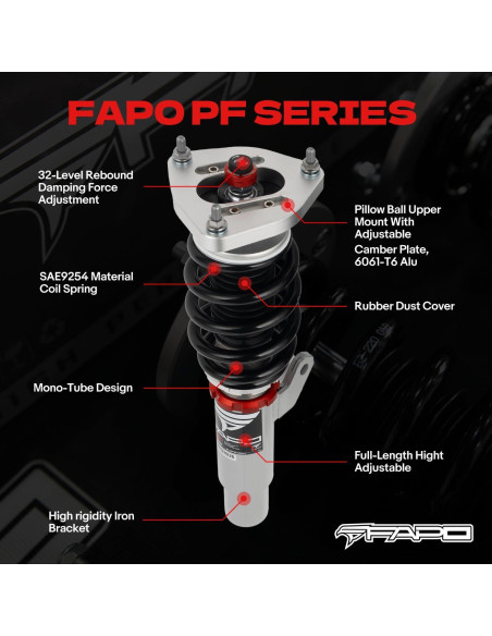Coilovers Ajustables FAPO PF004830-K1 para VW MQB 4PCS