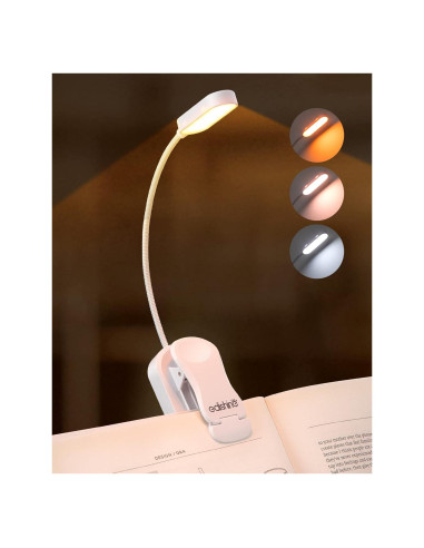 Luz de Lectura EDISHINE Recargable USB con Clip 3 Modos