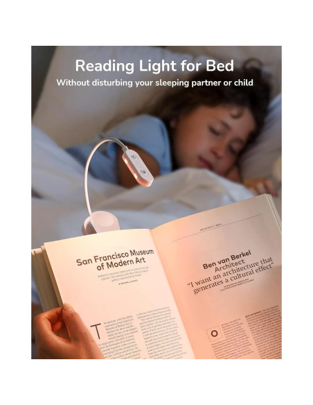 Luz de Lectura EDISHINE Recargable USB con Clip 3 Modos