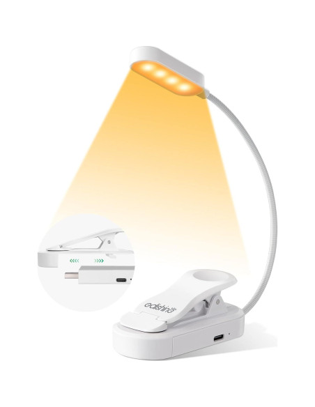 Luz de Lectura EDISHINE Recargable USB con Clip 3 Modos
