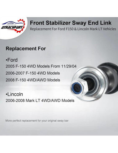 Enlace de Barra Estabilizadora Delantera K80338 para Ford F-150 2005-2008