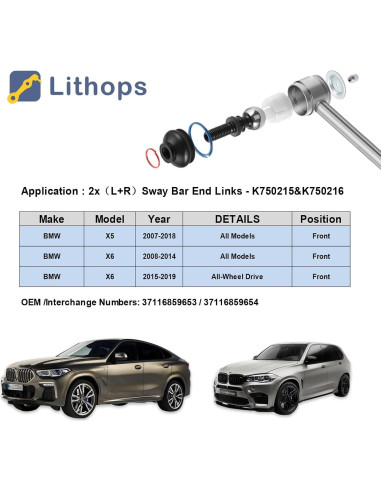 Enlaces de Barra Estabilizadora Lithops para BMW X5/X6 2007-2019