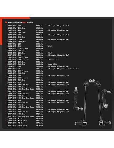 Conjunto A-Premium de 4 Enlaces Estabilizadores BMW 320i 328i