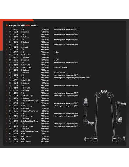 Conjunto A-Premium de 4 Enlaces Estabilizadores BMW 320i 328i