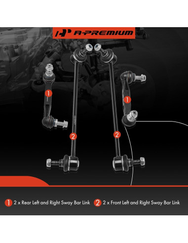 Conjunto A-Premium de 4 Enlaces Estabilizadores BMW 320i 328i
