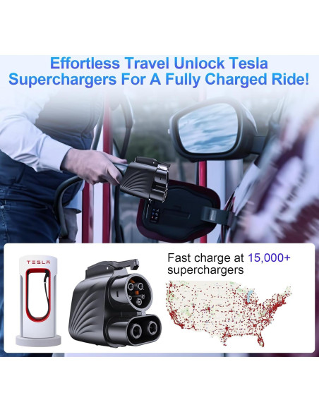 Adaptador NACS a CCS1 BMKCT 250kW para Supercargadores Tesla