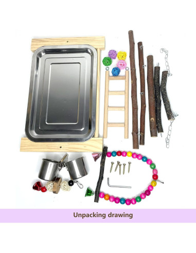 Parque de Aves Kathson para Loros y Periquitos con Juguetes