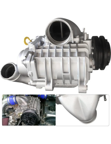 Supercargador Universal DRRSBRP SC14 3.0L Aluminio Plateado