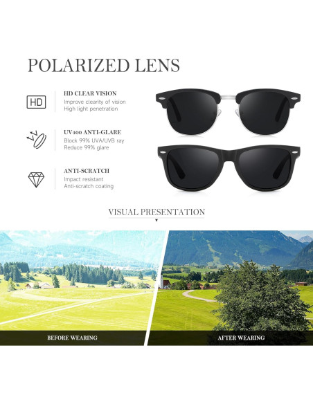 Gafas de sol polarizadas Reglaaly 2140/3016 UV para unisex Gafas de sol polarizadas Reglaaly 2140/3016 UV para unisex