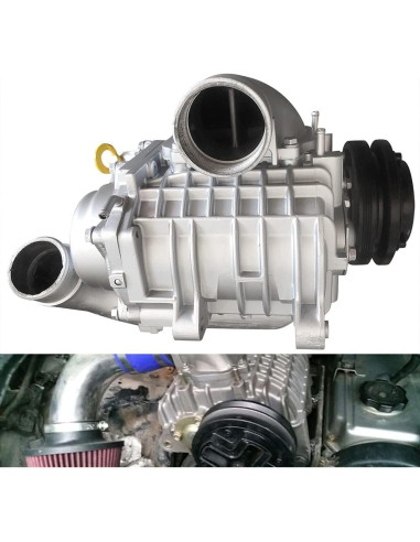 Supercargador Universal DRRSBRP SC14 3.0L Aluminio Plateado