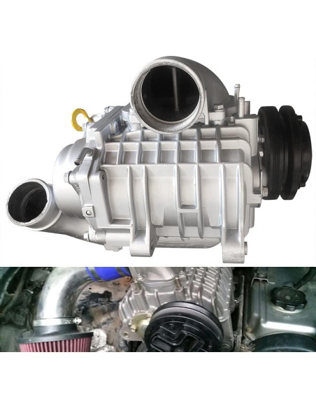 Supercargador Universal DRRSBRP SC14 3.0L Aluminio Plateado