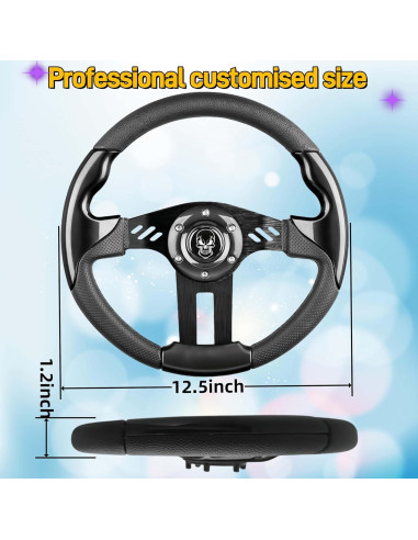 Volante de Carrito de Golf WUKO HUNT 12.5" Ajuste Universal