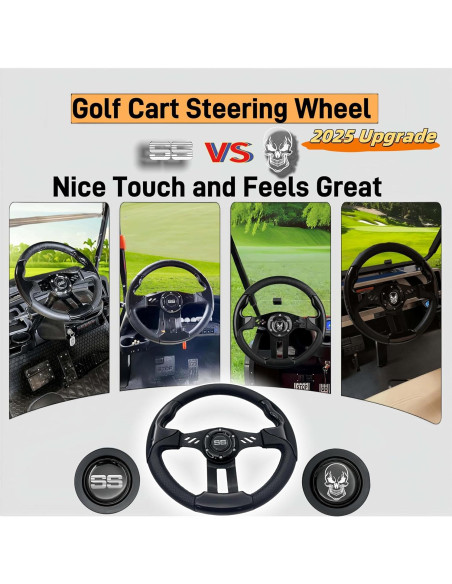 Volante de Carrito de Golf WUKO HUNT 12.5" Ajuste Universal