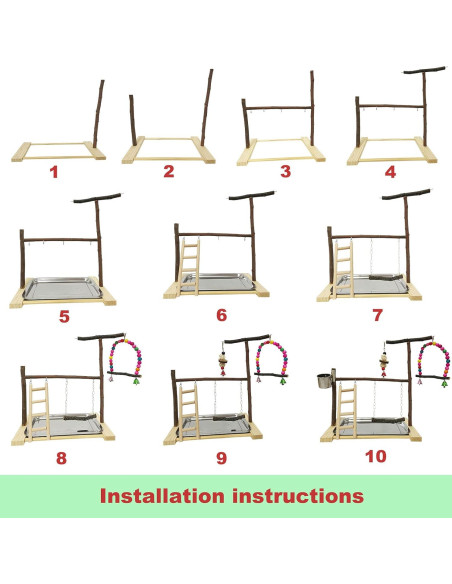 Parque de Aves Kathson para Loros y Periquitos con Juguetes