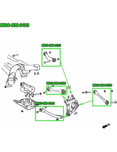Brazo de Camber Superior Trasero Megan XUR-MRC-BM-0121/0180 Azul