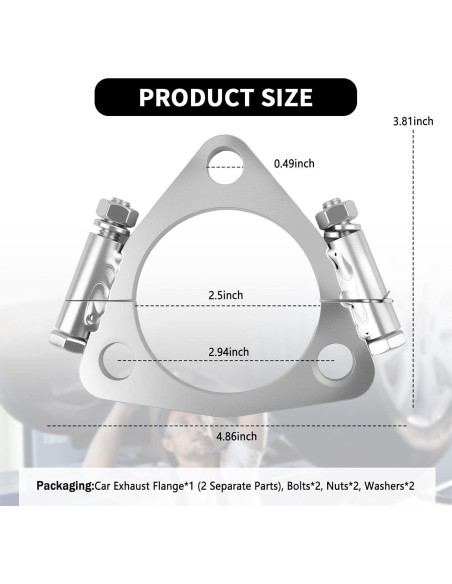 Brida de Escape Dividida YGDMD 6.35 cm Acero Galvanizado