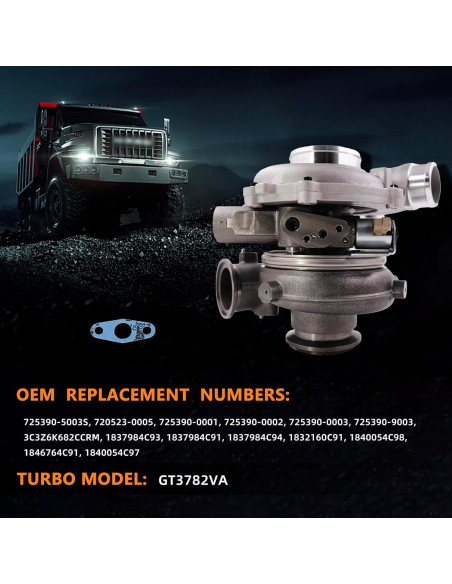 Turbocompresor TOPAZ GT3782VA para Ford F250 F350 6.0L Diesel