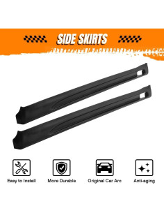 Faldones Laterales MODILOVER para Audi A4 2009-2012 PU Negro 2