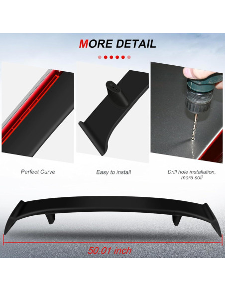 Alerón Trasero Negro ABS con LED para Chevrolet Camaro 2011-2018