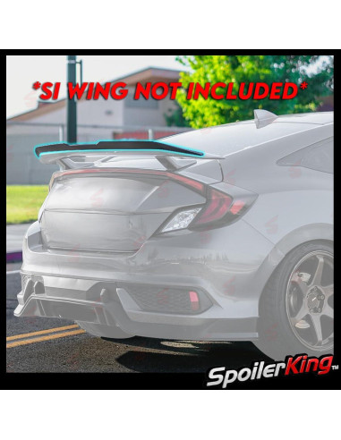 SpoilerKing Gurney Flap Spoiler Negro para Honda Civic Si 2016-2021