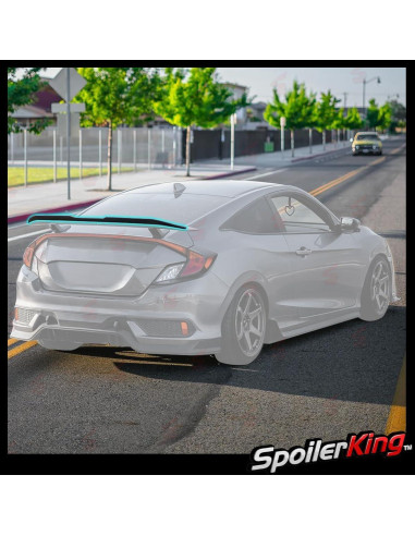 SpoilerKing Gurney Flap Spoiler Negro para Honda Civic Si 2016-2021