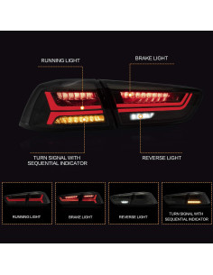 Luces Traseras VLAND Ahumadas para Mitsubishi Lancer EVO X 2008-2020 2