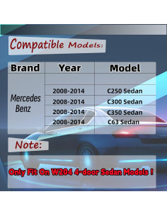 Spoiler de Techo Trasero NEESPOC para Mercedes-Benz Clase C W204 2008-2014 2