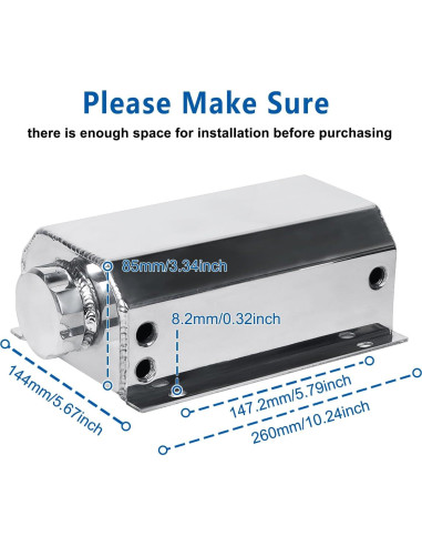 Tanque de Expansión de Refrigerante LokoCar 2L Aluminio Plateado